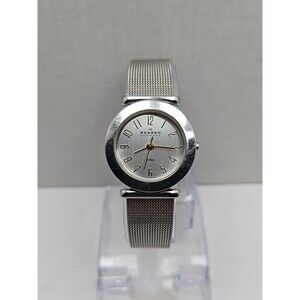 Skagen Denmark 107SGSC Womens Stainless Milanese Quartz Watch Silver New Battery